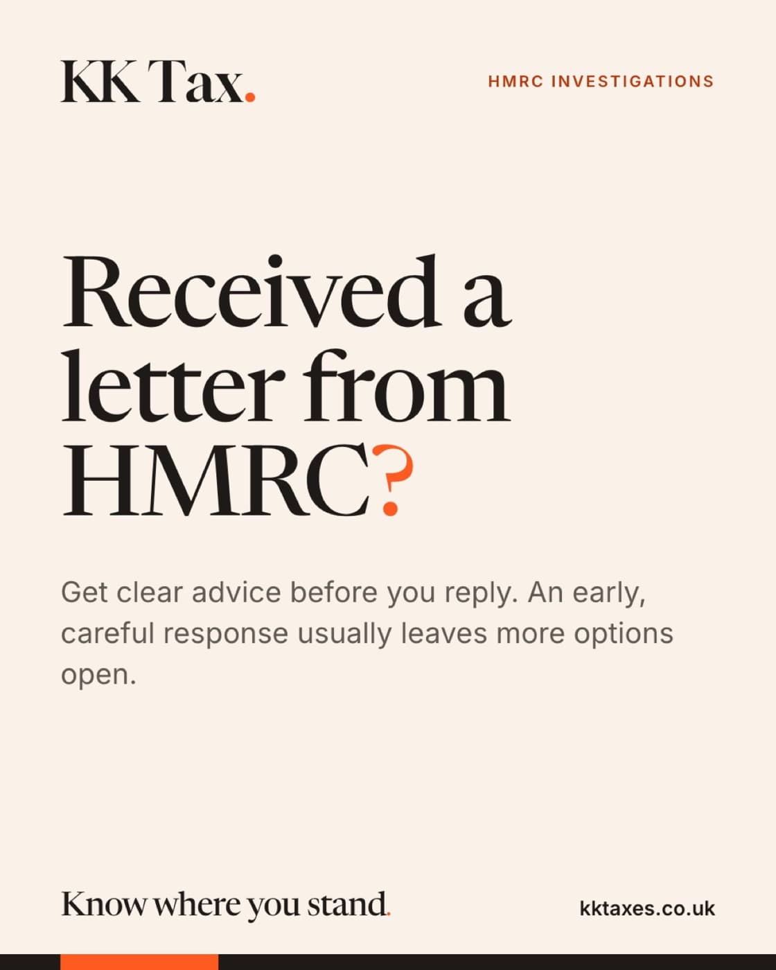 KK Tax social post: Received a letter from HMRC?