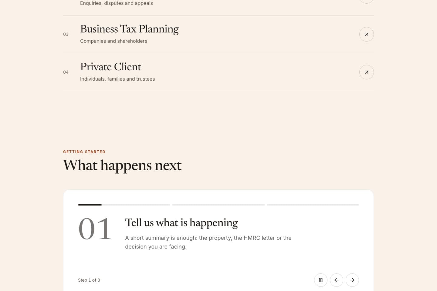 KK Tax website, screen 3