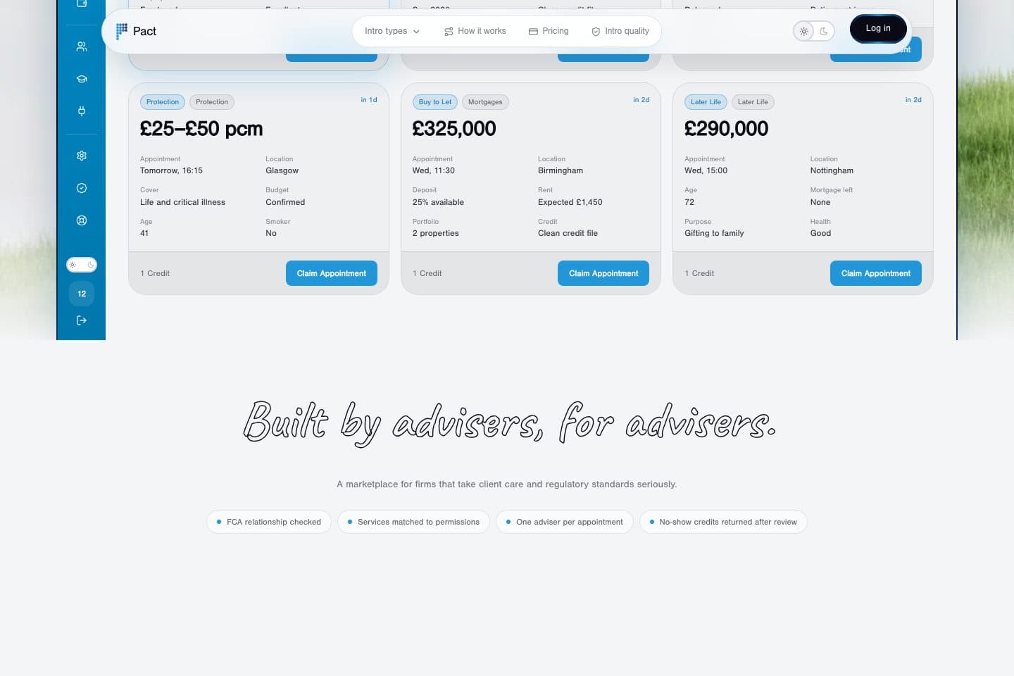 Pact website, screen 2