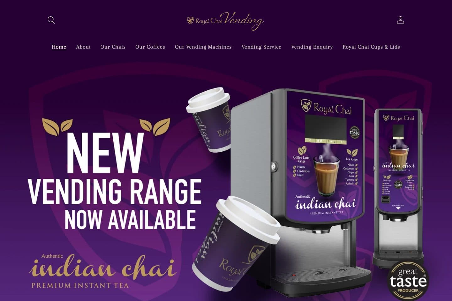 Royal Chai Vending website